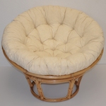 Ratanový papasan 115 cm medový - polster béžový melír