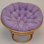 Ratanový papasan 115 cm medový - polster fialový melír