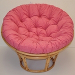 Ratanový papasan 115 cm medový - polster malinový melír