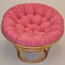 Ratanový papasan 115 cm medový - polster malinový melír