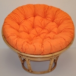 Ratanový papasan 115 cm medový - polster oranžový melír