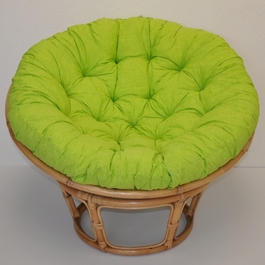 Ratanový papasan 115 cm medový - polster svetlo zelený melír