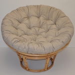 Ratanový papasan 115 cm medový - polster tmavo béžový melír