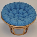 Ratanový papasan 115 cm medový - polster tyrkysový melír