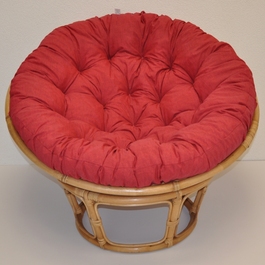 Ratanový papasan 115 cm medový - polster vínový melír