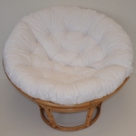 Ratanový papasan 115 cm medový - polster biely