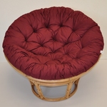 Ratanový papasan 115 cm medový - polster vínový keper