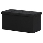 TAB-462 BK2 - Taburet s úložným priestorom, látka čierna