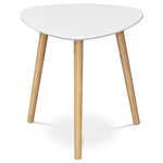 AF-1132 WT - Stôl konferenčný 40x40x40 cm, MDF biela doska, nohy bambus prírodný odtieň