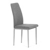 DCL-379 GREY2 - Stolička jedálenská, strieborná látka, šedé kovové nohy