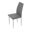 DCL-379 GREY2 - Stolička jedálenská, strieborná látka, šedé kovové nohy