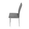 DCL-379 GREY2 - Stolička jedálenská, strieborná látka, šedé kovové nohy