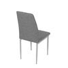 DCL-379 GREY2 - Stolička jedálenská, strieborná látka, šedé kovové nohy