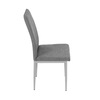 DCL-379 GREY2 - Stolička jedálenská, strieborná látka, šedé kovové nohy