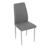 DCL-379 GREY2 - Stolička jedálenská, strieborná látka, šedé kovové nohy