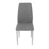 DCL-379 GREY2 - Stolička jedálenská, strieborná látka, šedé kovové nohy
