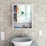 Kúpeľňová skrinka so zrkadlom, biela