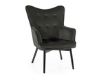 Čalúnené kreslo KLARA velvet čierna/čierna mat
