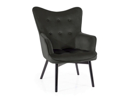 Čalúnené kreslo KLARA velvet čierna/čierna mat