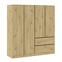 Šatníková skriňa 4D2S BURELA dub artisan/antracit