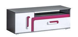 Tv stolík APETTITA 17 antracit/ružová