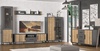 Vysoká vitrína SALEMI 1D1W šedá/dub prírodný