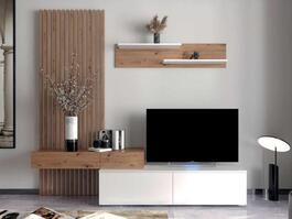 Obývacia zostava LAVRIO farba biela/dub artisan