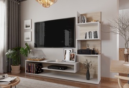 Obývacia stena PAGET farba dub dub sonoma/biela