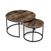 AF-3002 OLW - Set 2 ks stolíkov, MDF doska, dekor staré drevo, kovová podnož, čierny lak