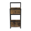 GD-212 OLW - Regál, 2 police, dekor staré drevo, MDF, čierny lak