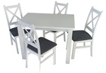 Jedálenská zostava 4+1 LABRUM 100x70 cm biela/poťah Moric 8