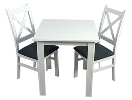 Jedálenská zostava 2+1 TOMEK 70x70 cm biela/poťah Moric 8