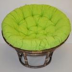 Ratanový papasan 115 cm hnedý - polster svetlo zelený melír