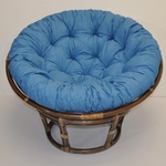 Ratanový papasan 115 cm hnedý - polster tyrkysový melír