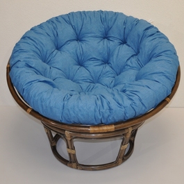 Ratanový papasan 115 cm hnedý - polster tyrkysový melír