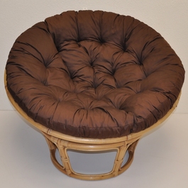 Ratanový papasan 115 cm medový - polster hnedý keper