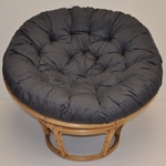 Ratanový papasan 115 cm medový - polster šedý keper