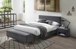 Čalúnená posteľ Azurro VELVET 160x200 sivá / dub