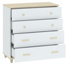 Komoda 4S FITERO bílá/akácie