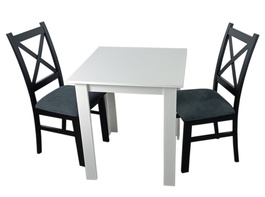 Jedálenská zostava 2+1 TOMEK 70x70 cm biela/čierna/Moric 8
