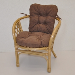 Ratanové kresielko detské Bahama polster hnedý melír