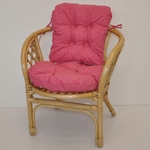 Ratanové kresielko detské Bahama polster malinový melír