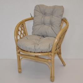 Ratanové kresielko detské Bahama polster tmavo béžový melír