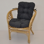 Ratanové kresielko detské Bahama polster tmavo šedý melír