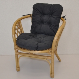 Ratanové kresielko detské Bahama polster tmavo šedý melír