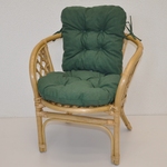 Ratanové kresielko detské Bahama polster tmavo zelený melír