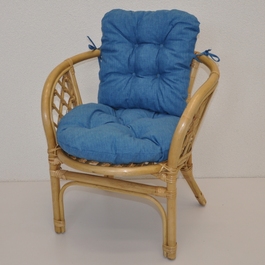 Ratanové kresielko detské Bahama polster tyrkysový melír