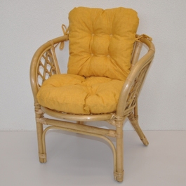 Ratanové kresielko detské Bahama polster žltý