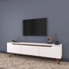 Televízny stolík industriálny JOPA biela/orech
