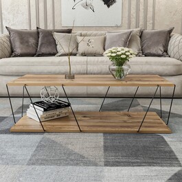 Konferenčný stolík POLOK borovica/čierna